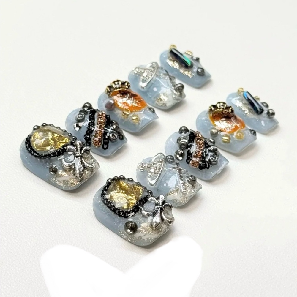 Y2K Style Multi-Color Embellished Nail Art Set